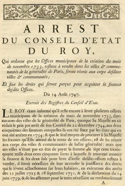 Arrêt du Conseil du roi